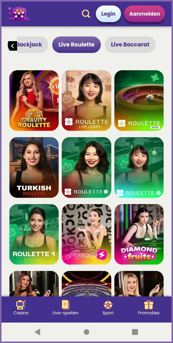 Live roulette spelen bij Slotmonster